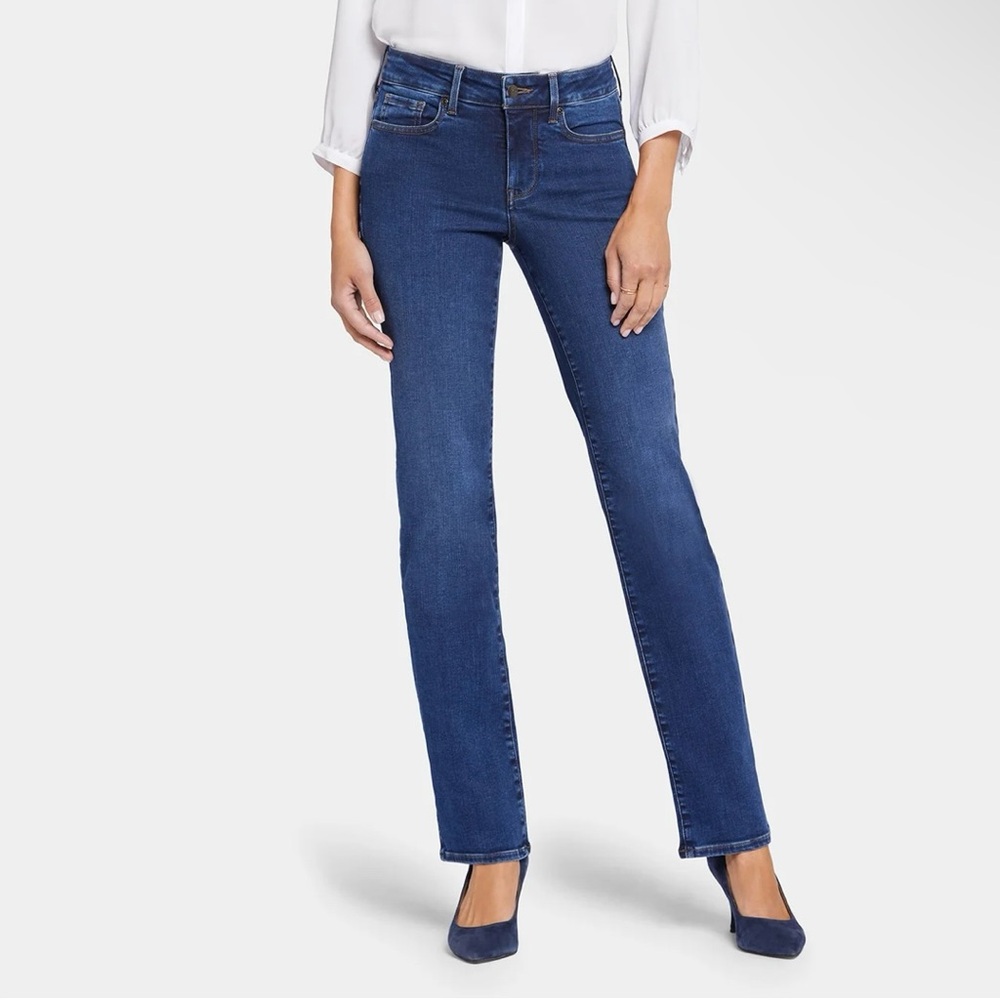NYDJ Women's Blue Denim Jeans, Straight Skinny, Size 6